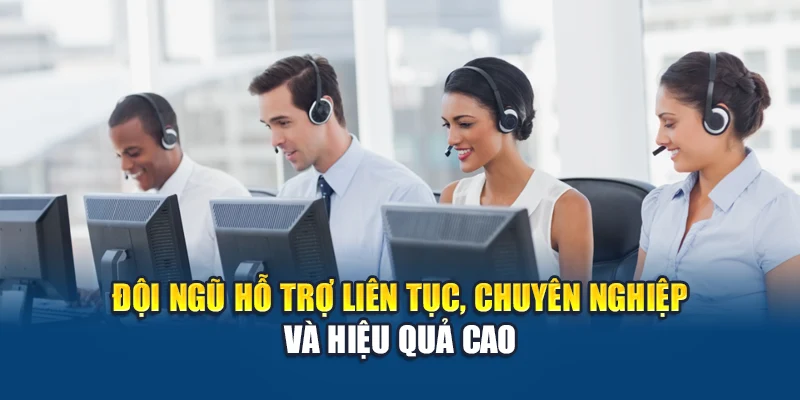 Đội ngũ hỗ trợ liên tục, chuyên nghiệp và hiệu quả cao