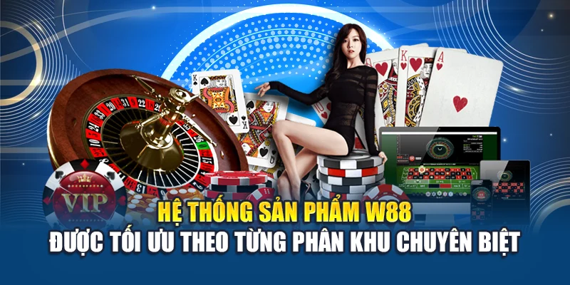 Hệ thống sản phẩm W88 được tối ưu theo từng phân khu chuyên biệt